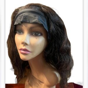 Headband Wig Curly Dark Brown Full Cap
Synthetic Wig Full Cap 1B Collot